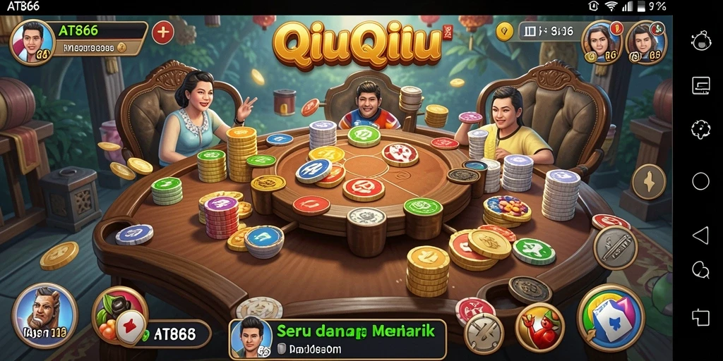 Tampilan gameplay seru dari AT866 dalam bermain QiuQiu.