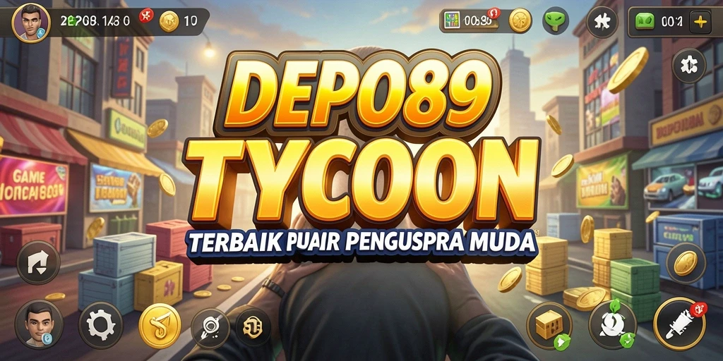 Tampilan permainan DEPO89 yang menampilkan strategi bisnis Tycoon.