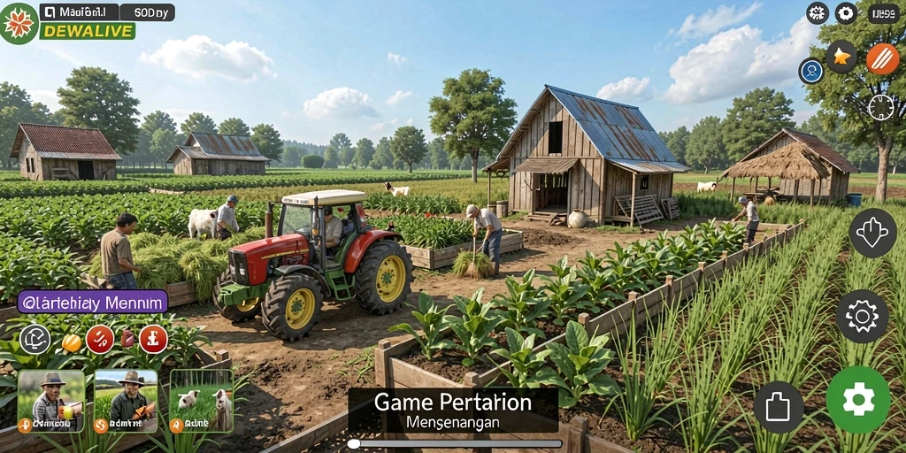 Gameplay menarik dari DEWALIVE memperlihatkan ladang yang subur.