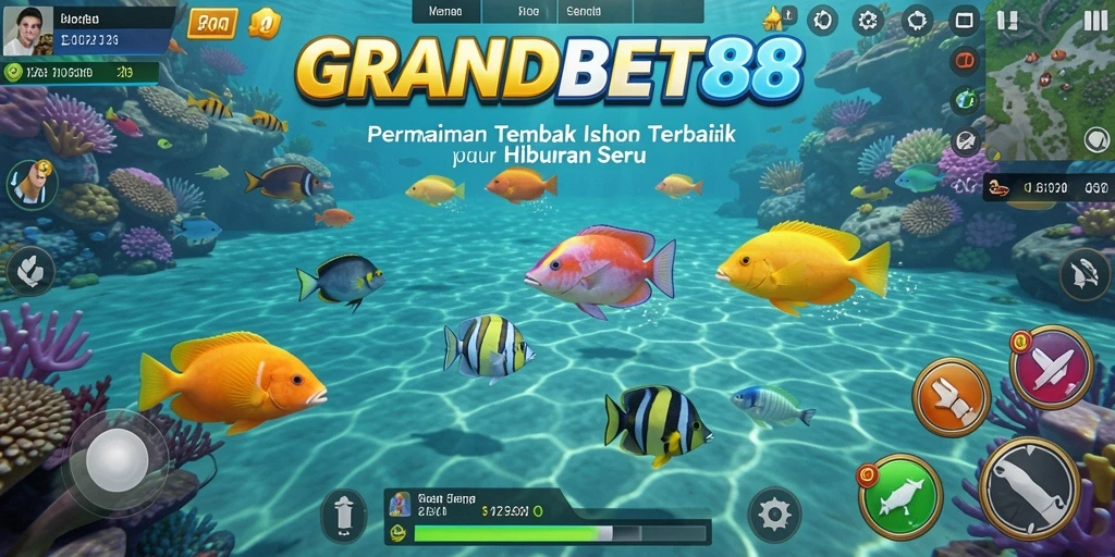 Tampilan gameplay menarik di GRANDBET88 saat menembak ikan.