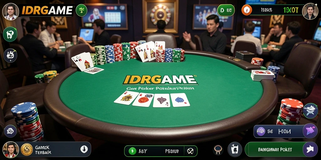 Tampilan gameplay yang seru dan mendebarkan dalam permainan Poker.