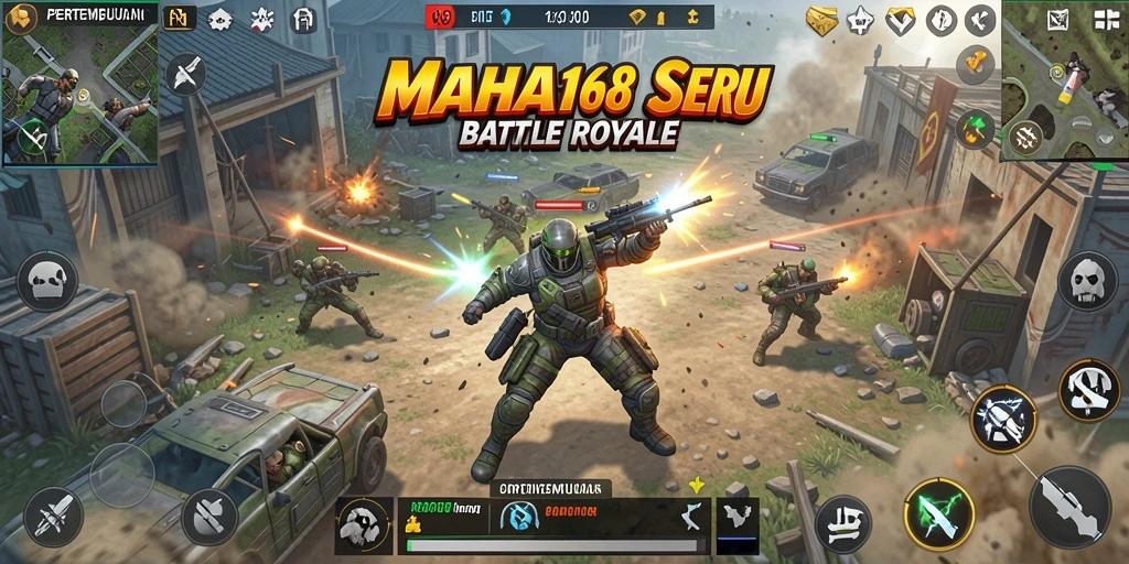 Gameplay seru dan intens di MAHA168 Battle Royale.