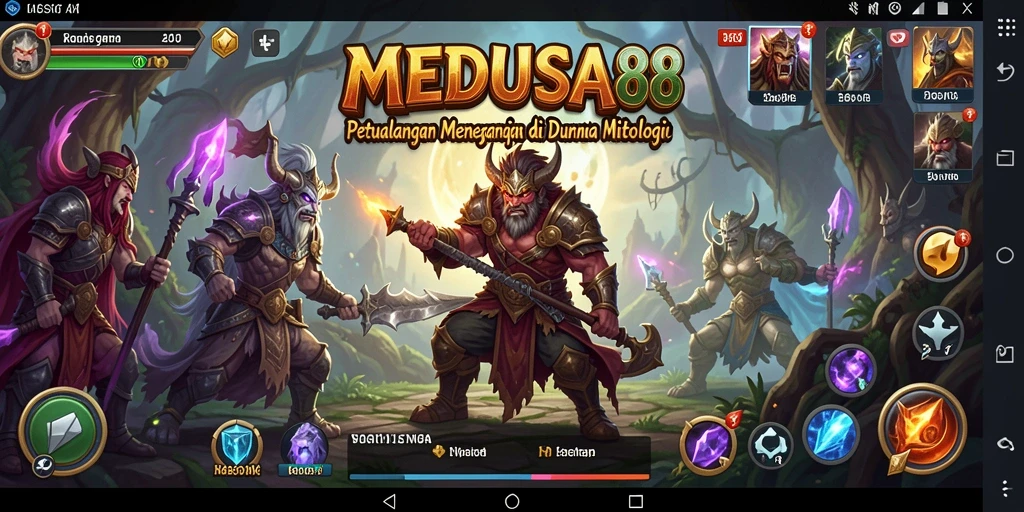 Tampilan gameplay seru dari MEDUSA88 yang menampilkan petualangan epik.