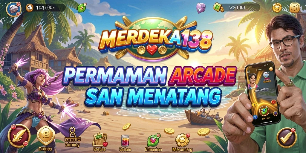 Tangkapan layar gameplay MERDEKA138 menampilkan momen seru di permainan Arcade.