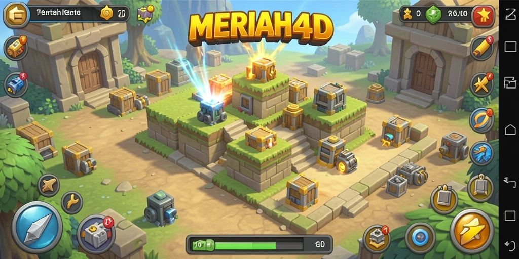 Screenshot gameplay <strong>MERIAH4D</strong> menunjukkan aksi Tower Defense yang mendebarkan.