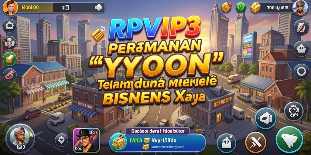 Gameplay Tycoon yang mengasyikkan di RPVIP3 dengan tantangan mengelola bisnis.