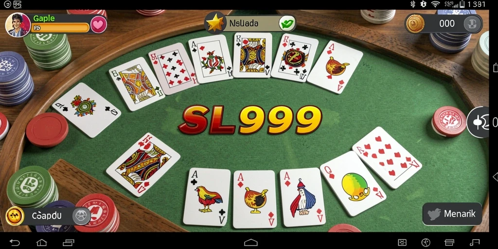 Tampilan gameplay SL999 yang menampilkan keseruan permainan Gaple.