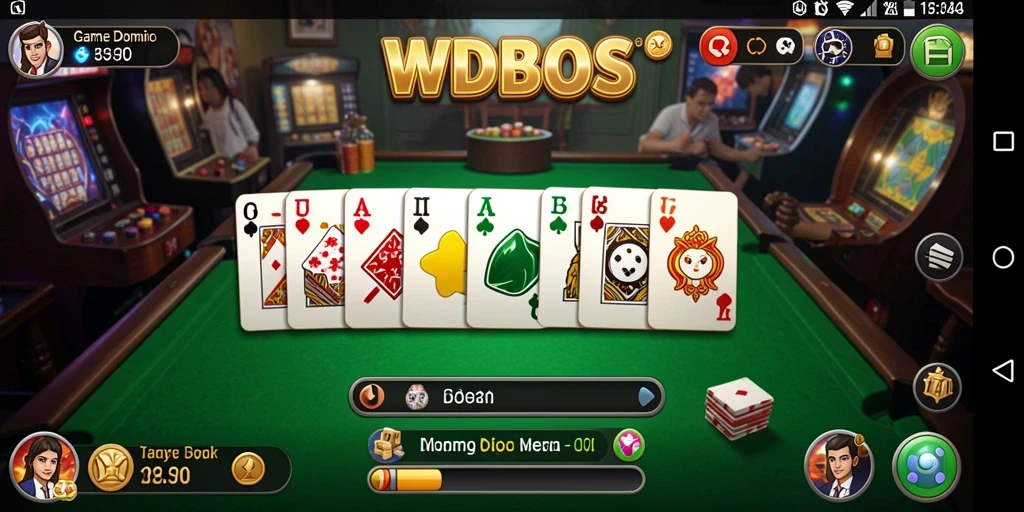 Screenshot gameplay WDBOS yang menampilkan suasana permainan Domino.