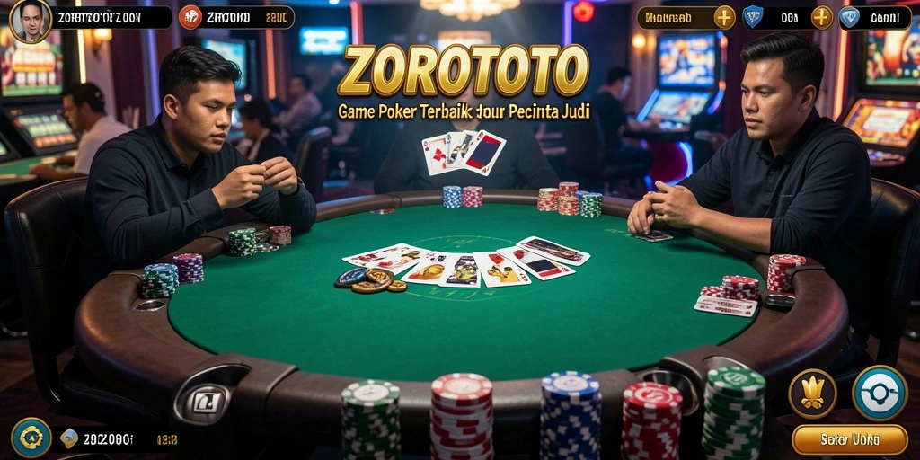 Screenshot gameplay ZOROTOTO yang menggambarkan keseruan permainan Poker.